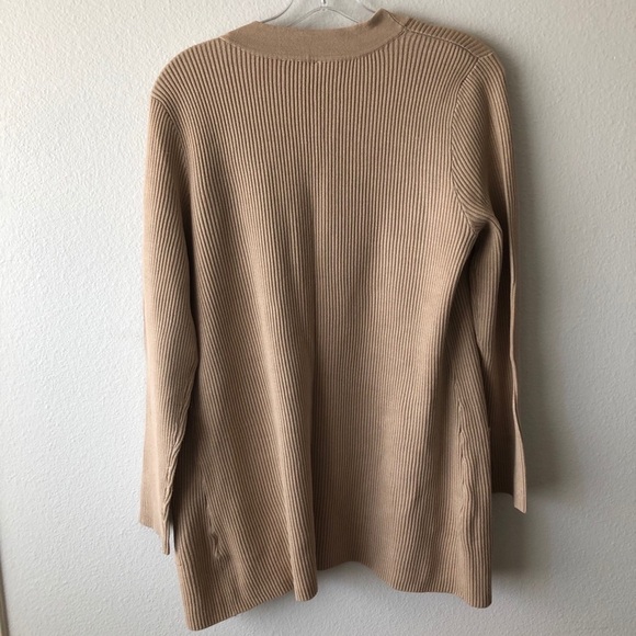 Whisper Knit by Louis Dell'Olio Ribbed Cardigan Tan - Picture 4 of 5